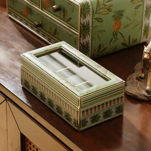 Green Three Slot Watch Organizer