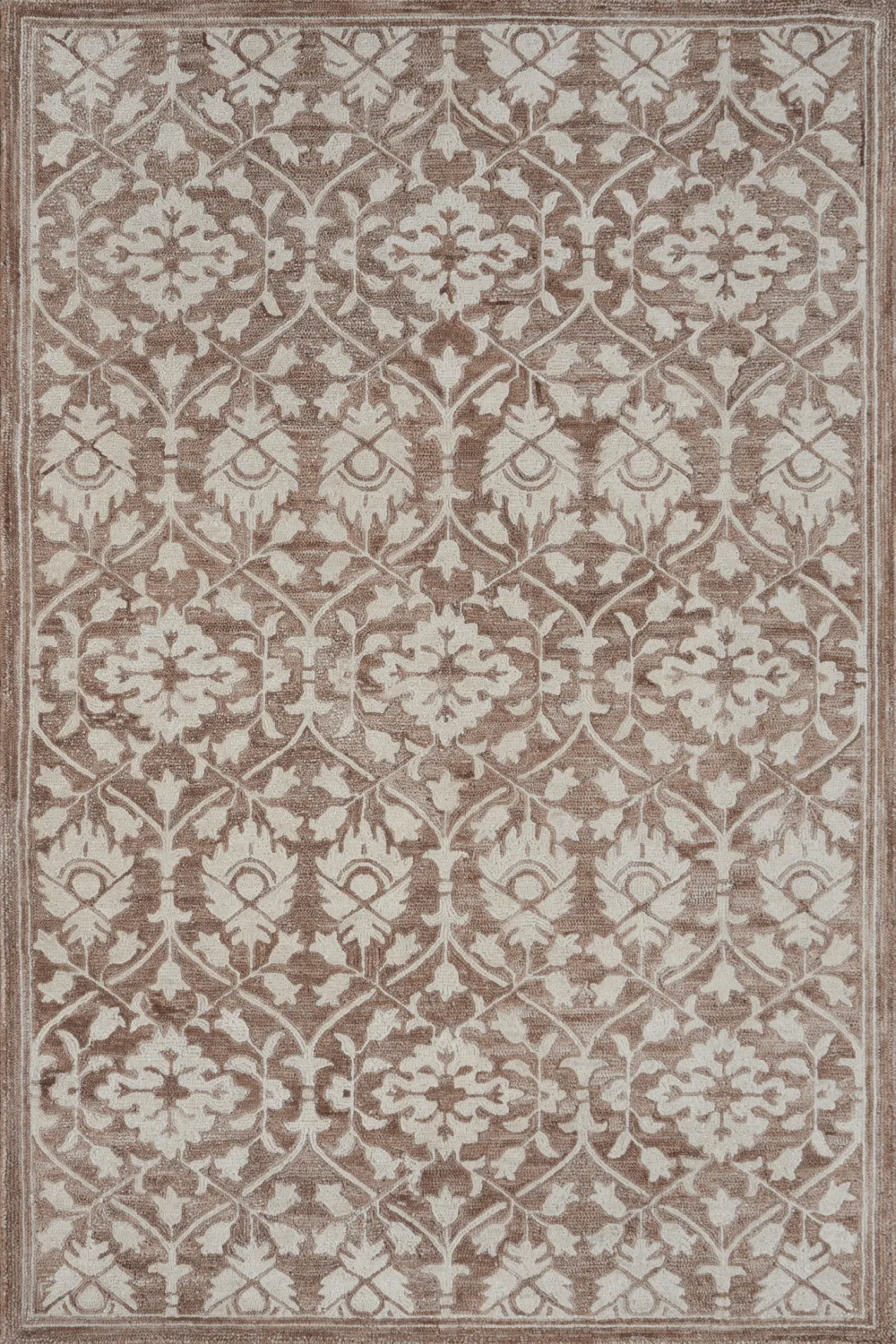 Crafted Botanical Textured Wool Area Rug