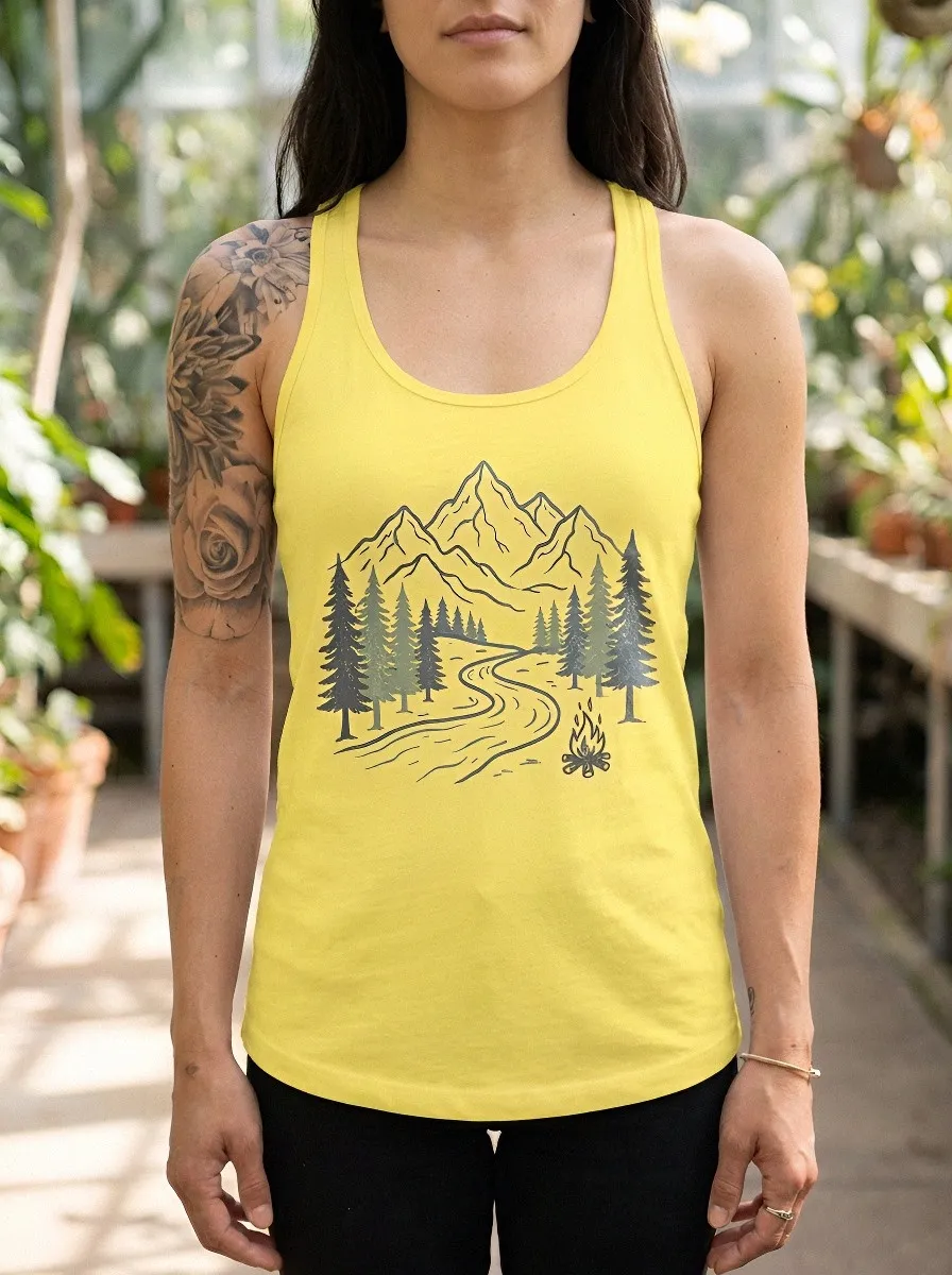Women's Nature Camping Mountain Forest Printed Tank Top