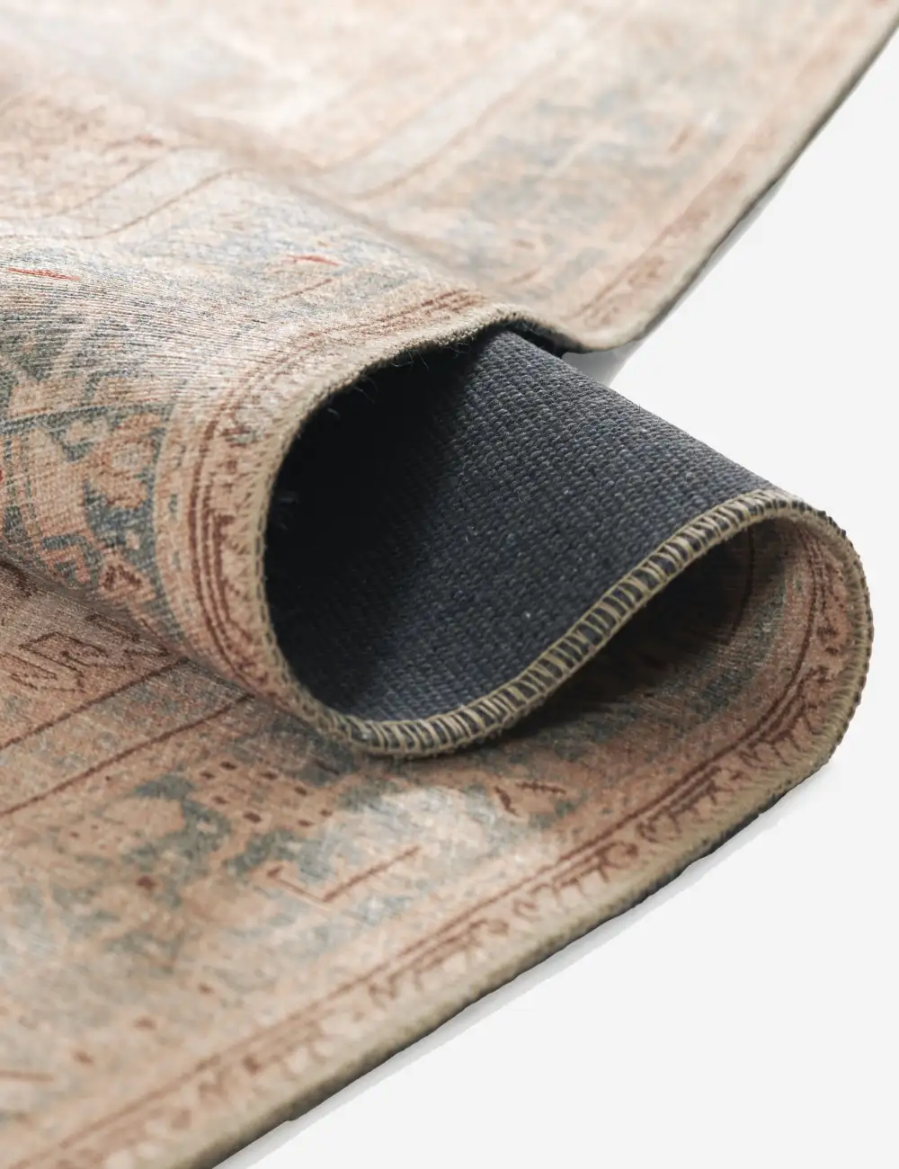 Timeless Performance Traditional Motif Distressed Machine Woven Synthetic Fiber Area Rug