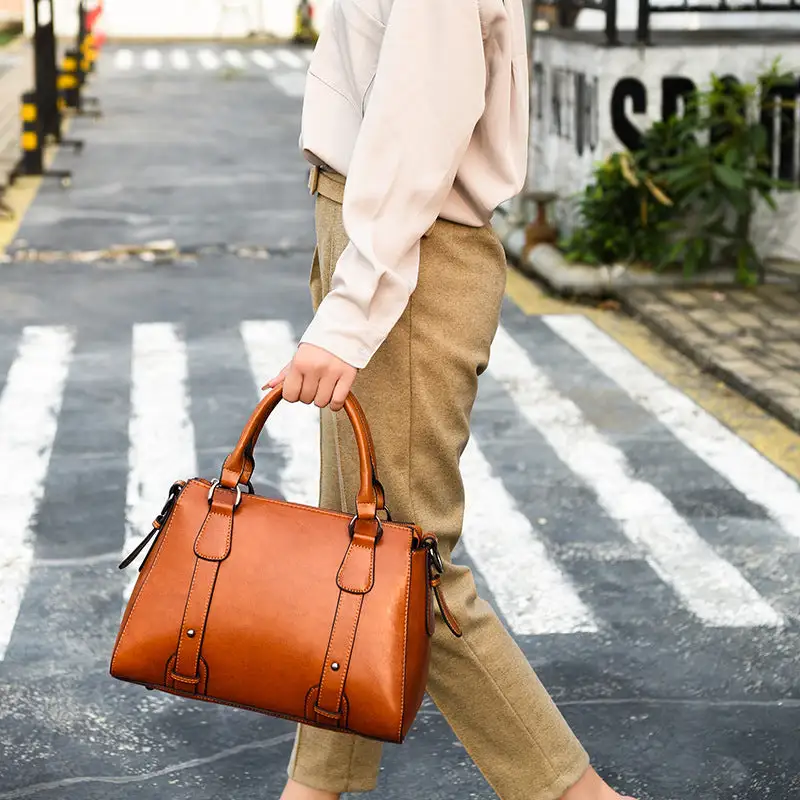 Structured Leather Crossbody Bag