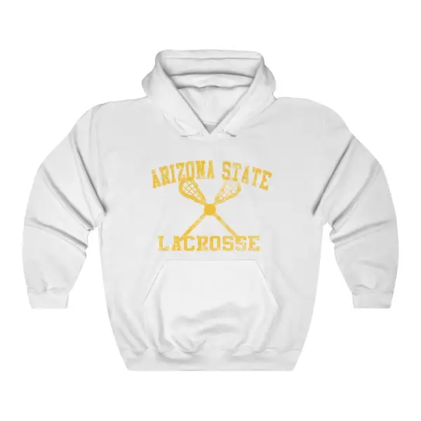 Relaxed Vintage Lacrosse Graphic Pullover Hoodie