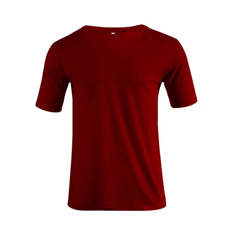Men's V-Neck T-Shirt Fine Jersey With Slim Silhouette And Flat Seams
