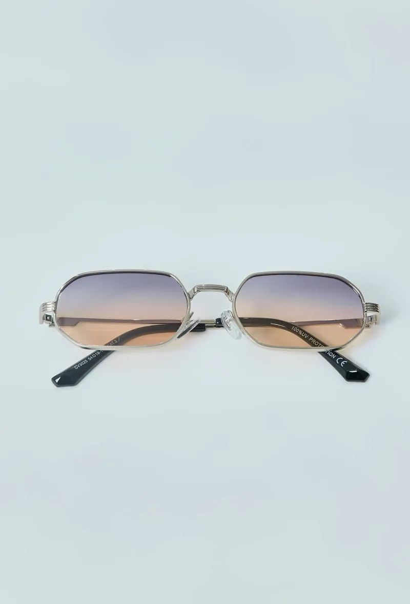 Angular Tinted Frame Sunglasses