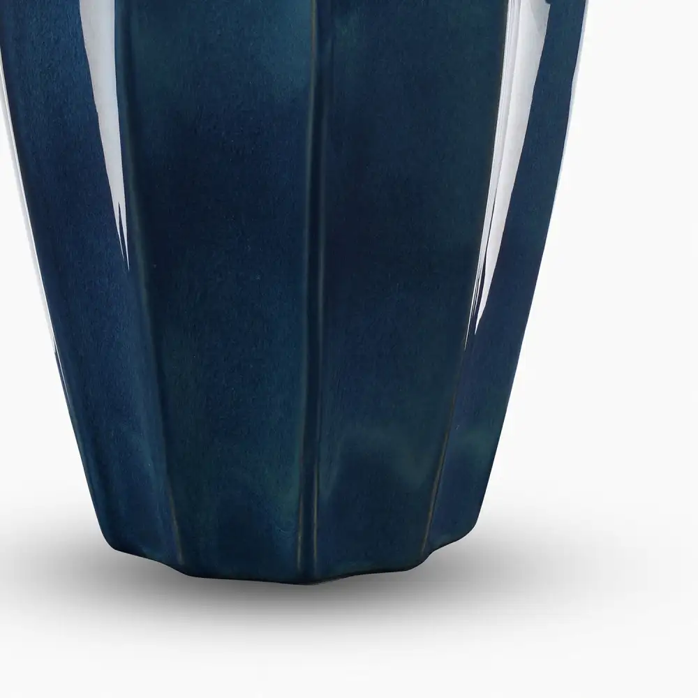 Navy Glazed Ceramic Vase