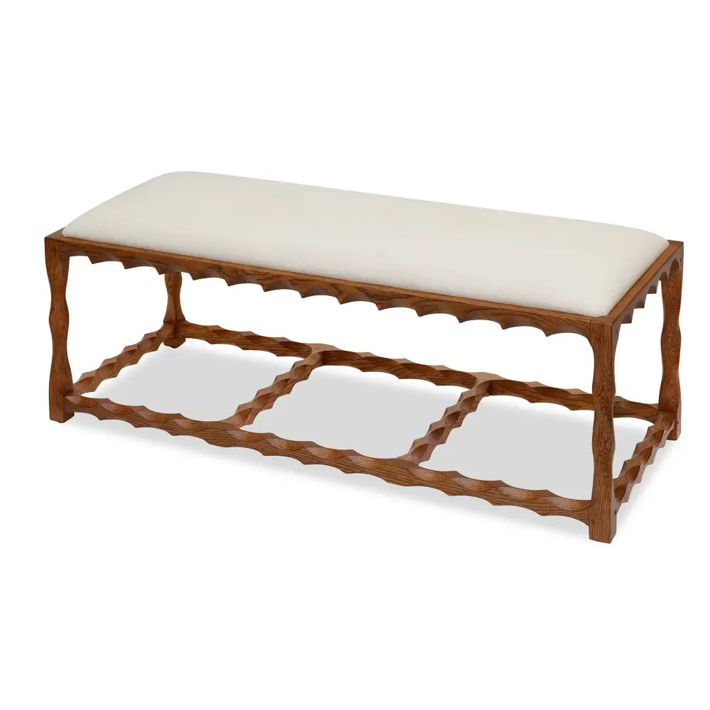 Scalloped Turned Accent Bench