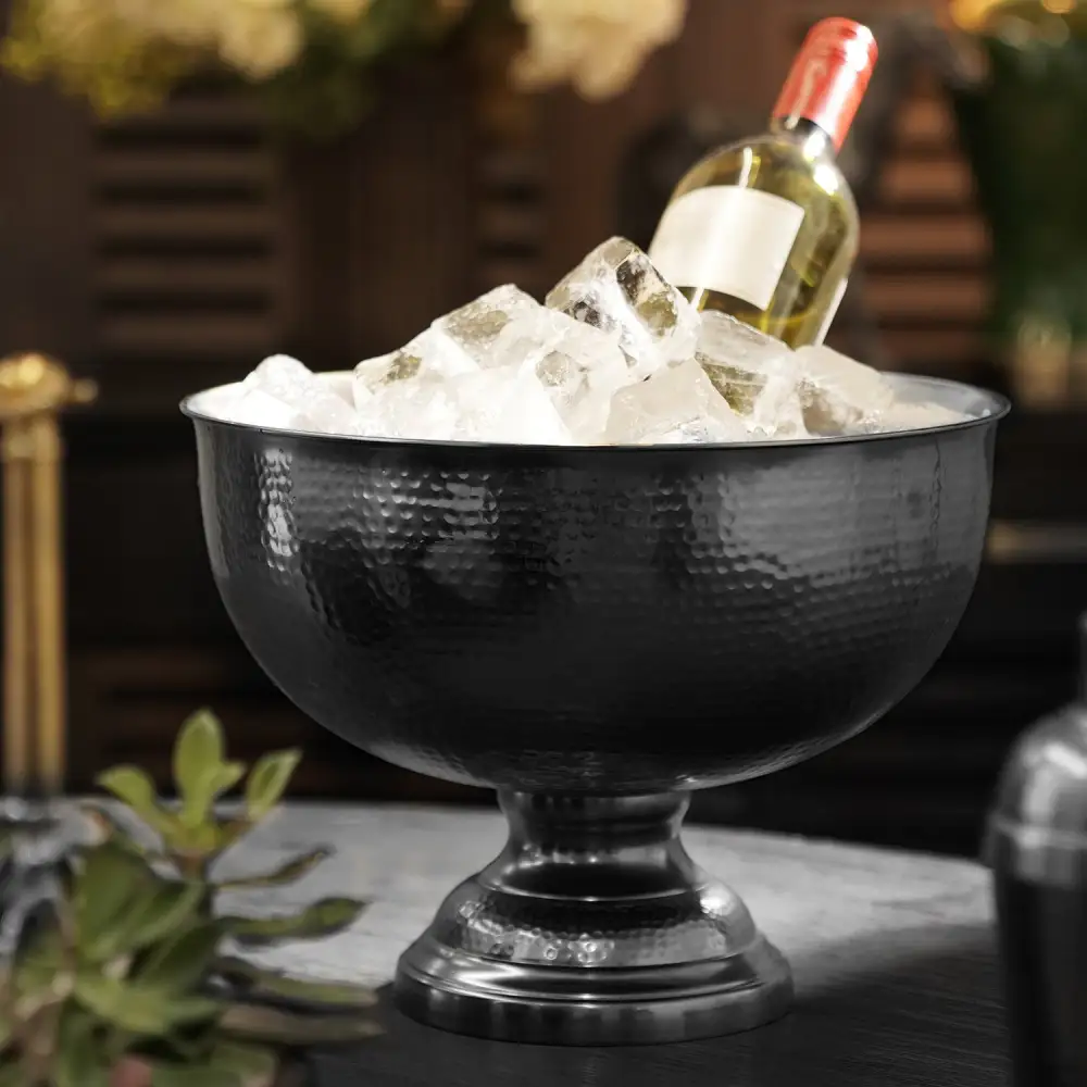 Hammered Metal Punch Bowl