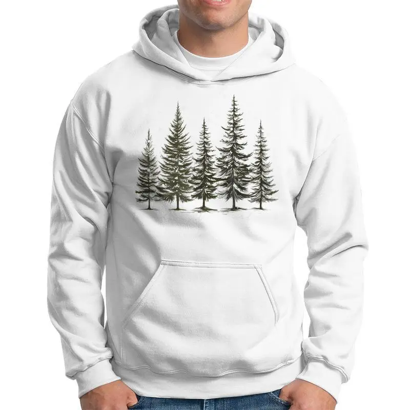 Winter Wonderland Pine Tree Nature Lover Hiking Camping Hoodie