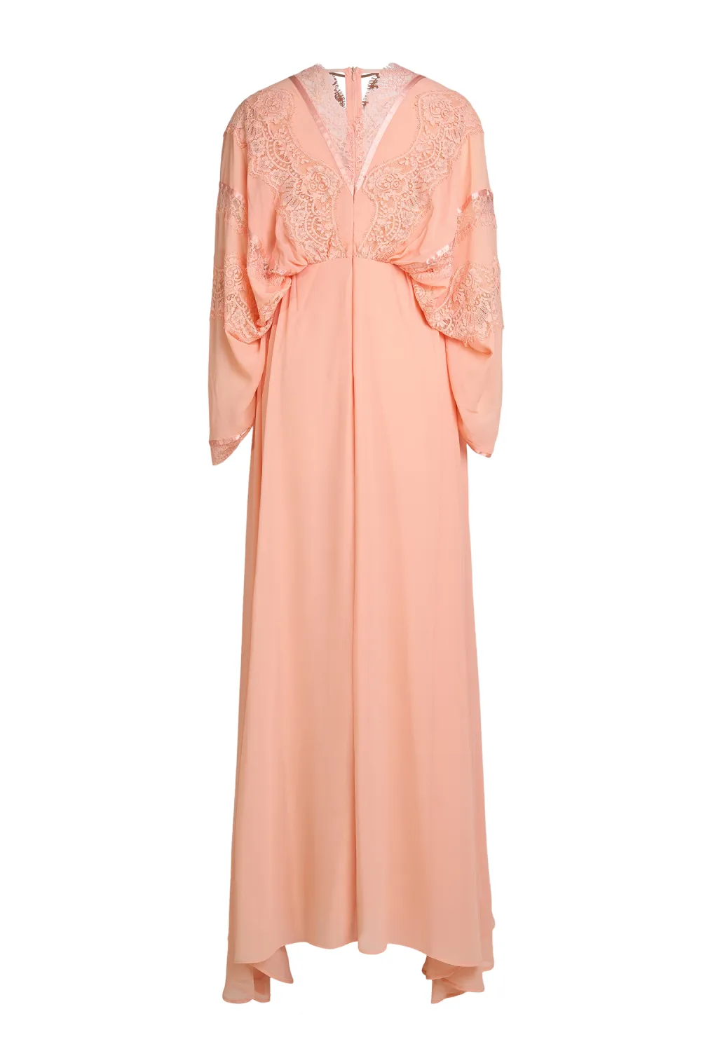 Lace Chiffon Batwing Sleeve Maxi Dress