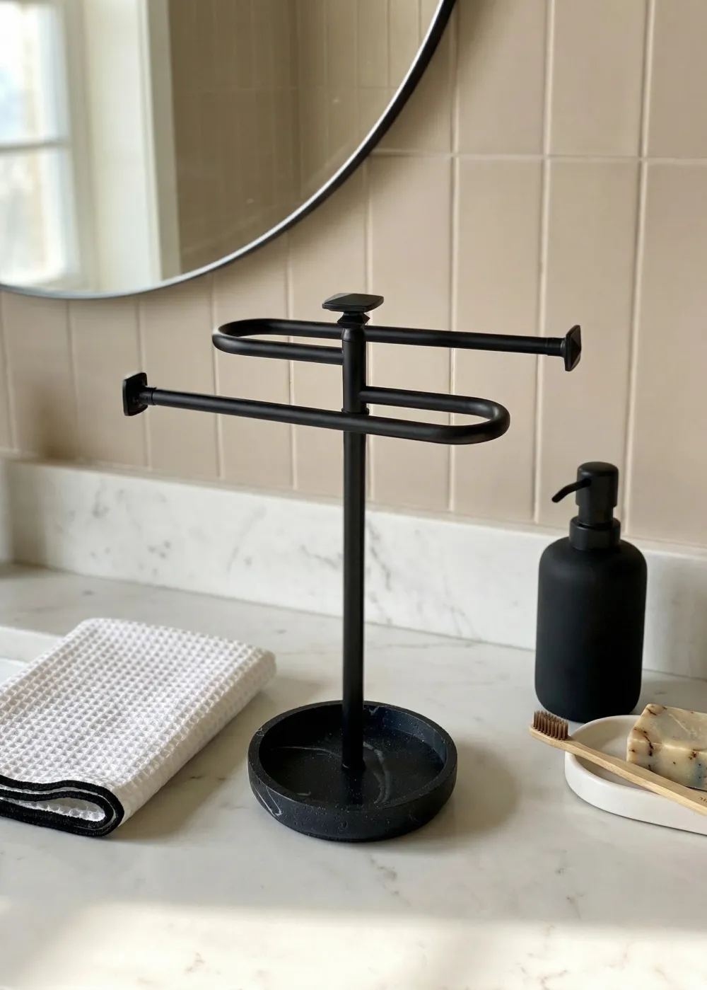 Hand Towel Stand Black