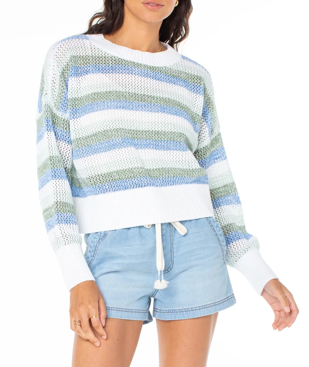Blue Striped Basic Sweater