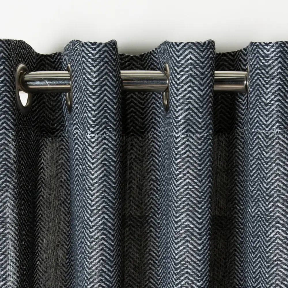 Semi-Sheer Chevron Eyelet Contemporary Curtain Panel