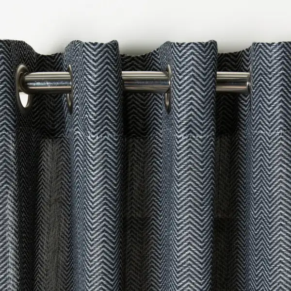 Semi-Sheer Chevron Eyelet Contemporary Curtain Panel