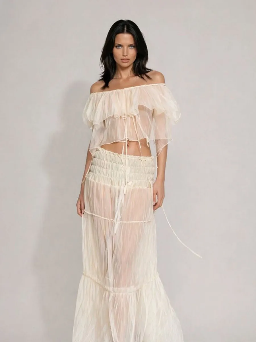 Acacia Off-the-Shoulder Puff-Sleeve Two Piece Set