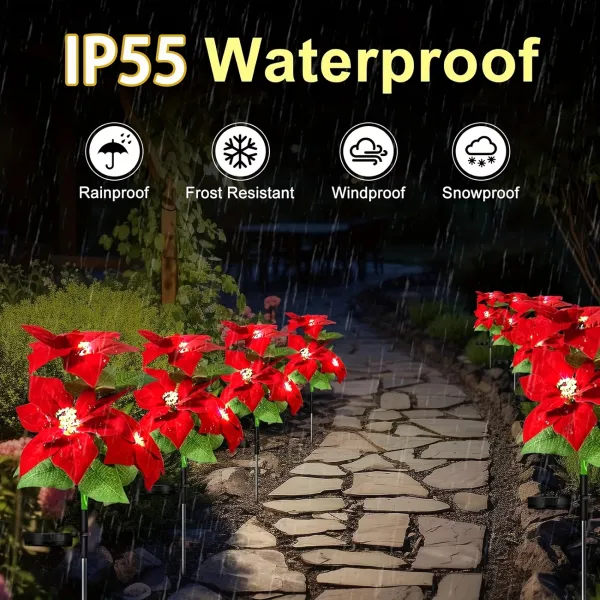 2 Pcs Outdoor Flower Solar Lights