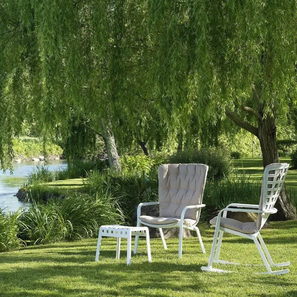 Square Perforated Outdoor Footstool