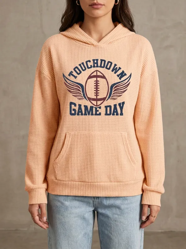 Football Graphic Casual Hoodie