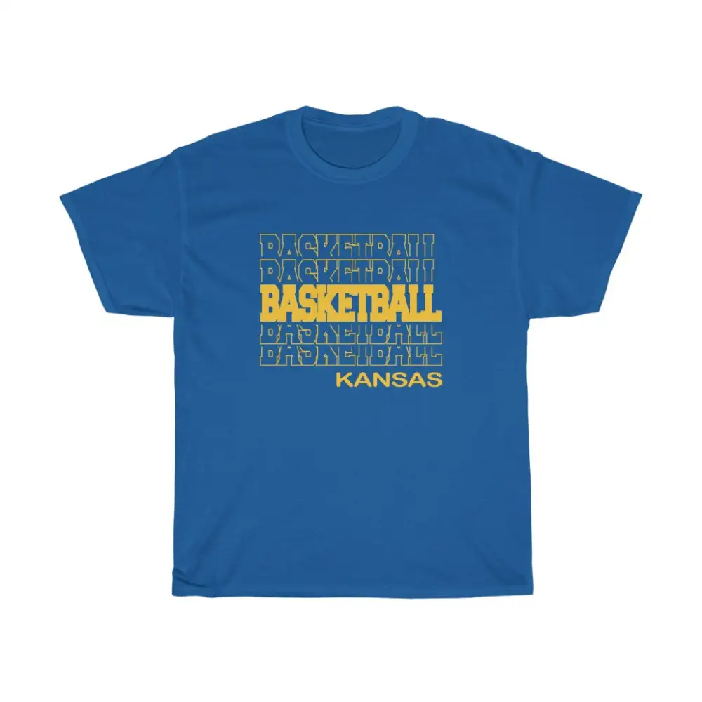 Basketball Kansas in Modern Stacked Lettering