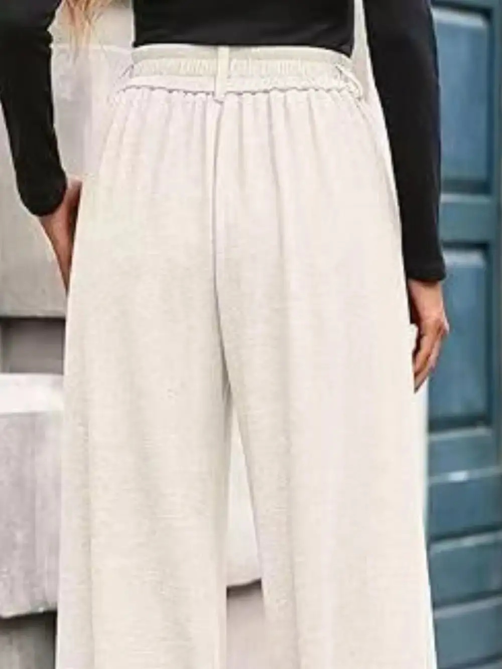 Wide Leg Pocketed Casual Pants
