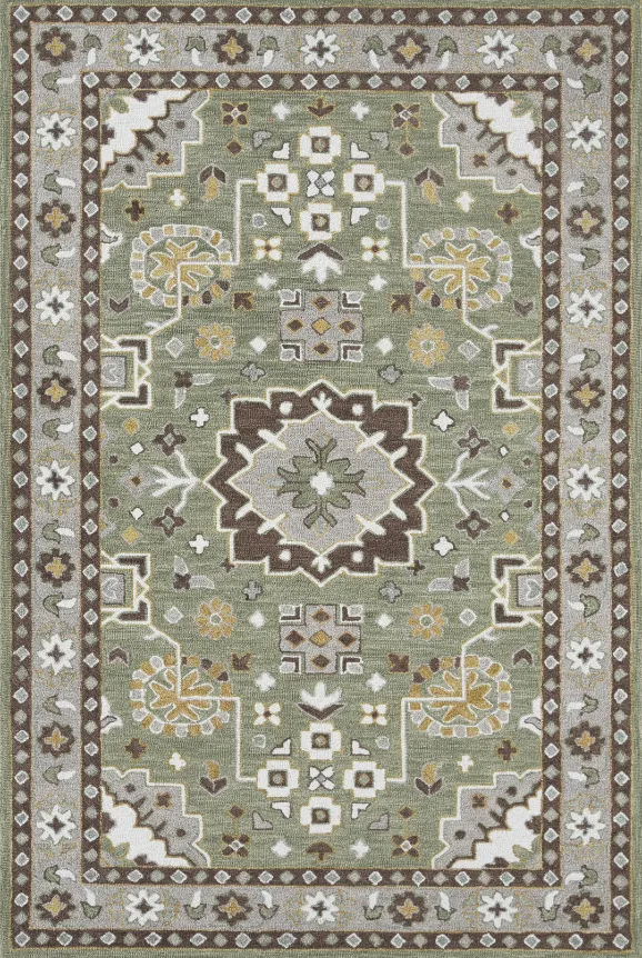 Hand Tufted Floral Medallion Wool Area Rug