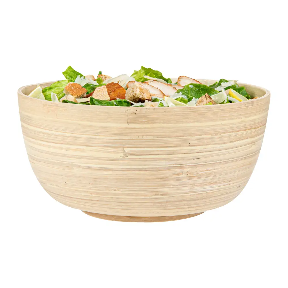 Crafted Spun Bamboo Salad Bowl