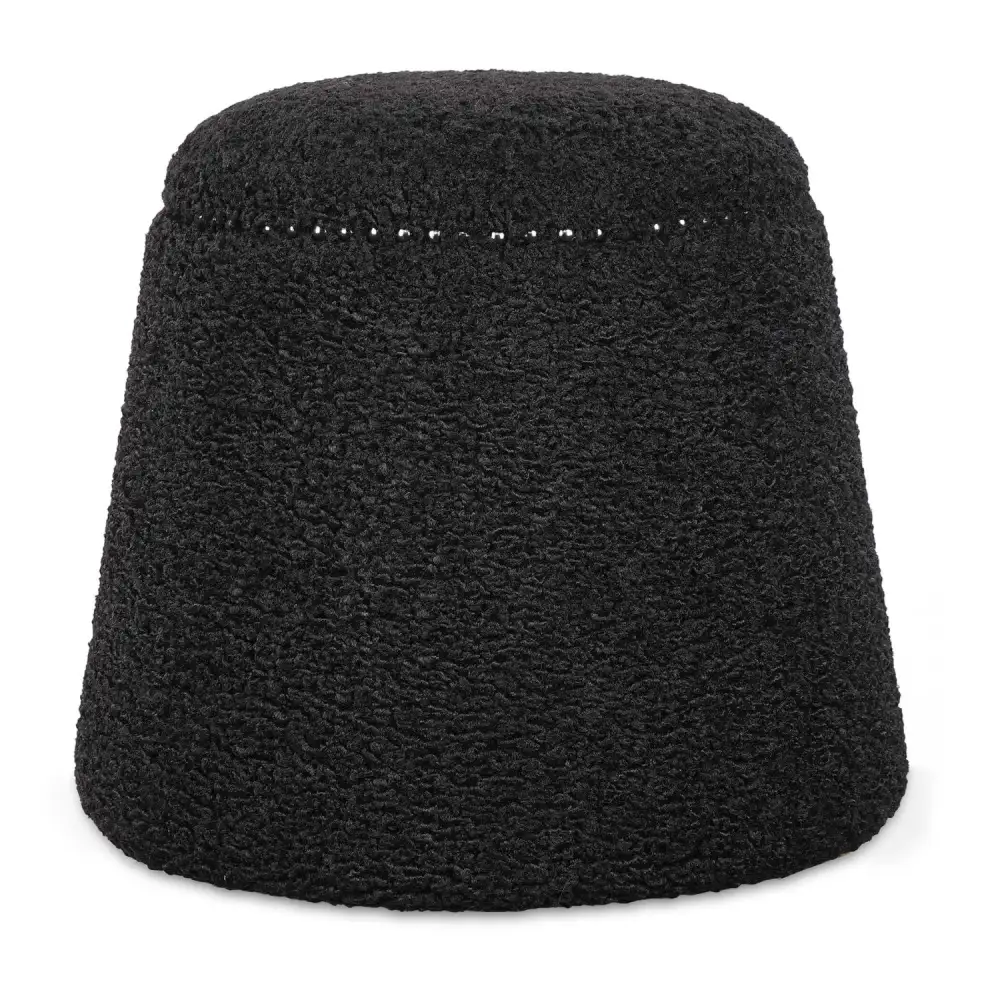 Oval Textured Upholstered Ottoman