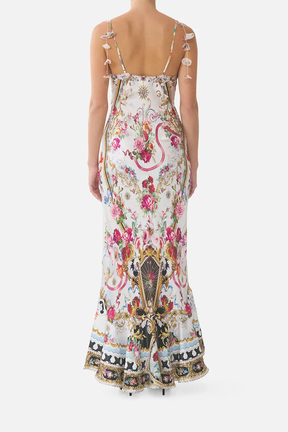 V-Neck Slip Dress with Flounce Hem