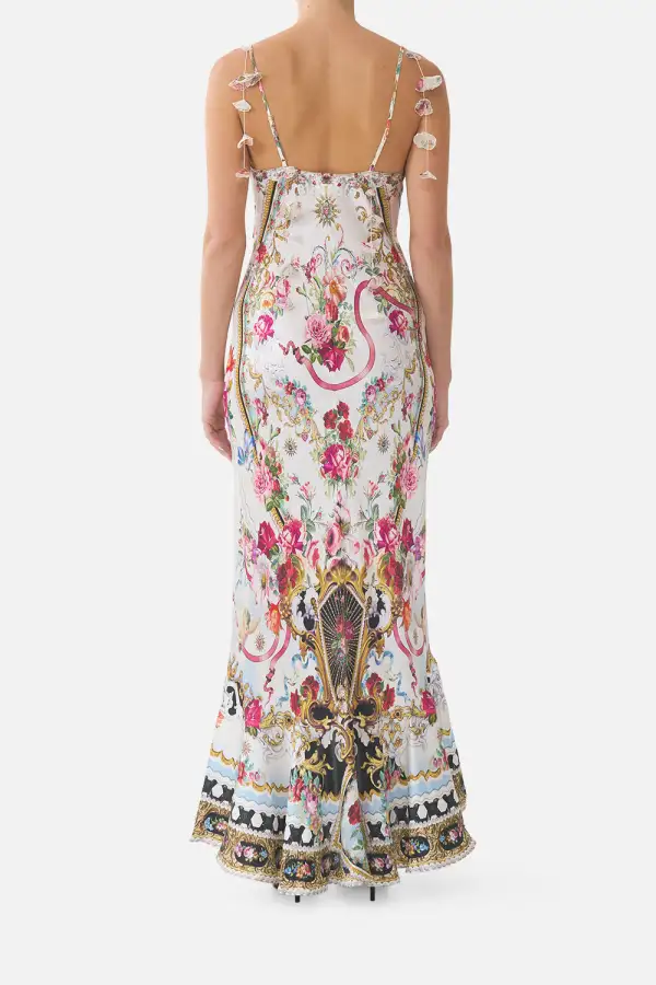 V-Neck Slip Dress with Flounce Hem