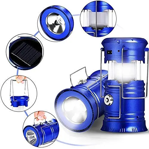 Rechargeable camping lantern 2 in 1 Solar LED Lamp