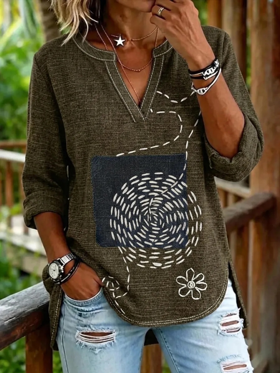 Women'S Casual Floral Print Top