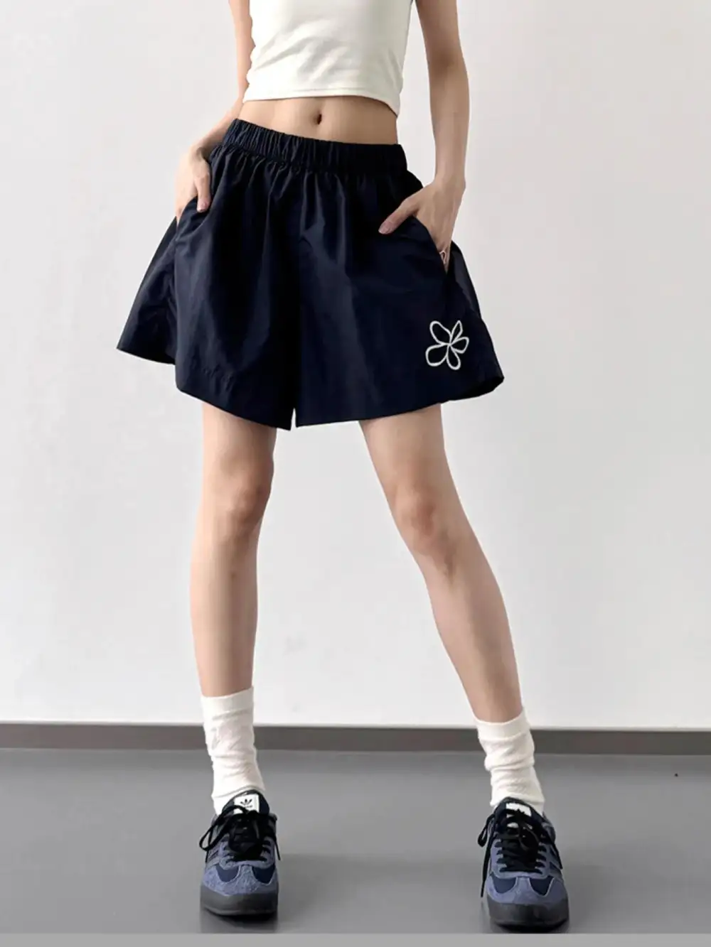Polyester Elastic Waist Shorts