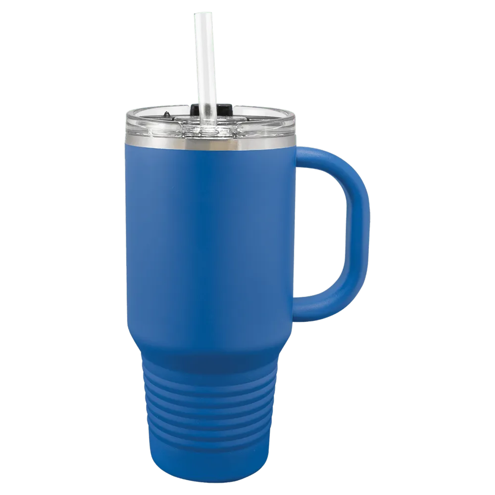 Handled Straw Lid Travel Mug