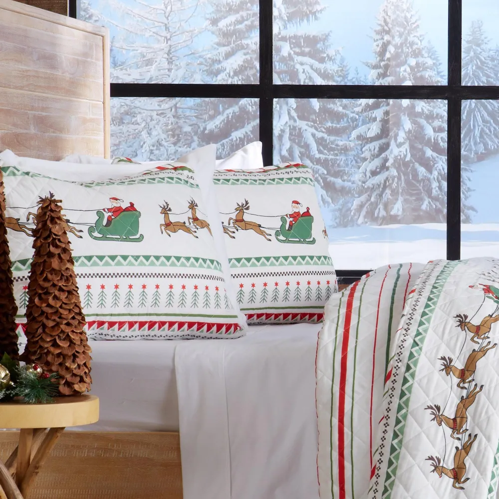 Reversible Cotton Quilt Set