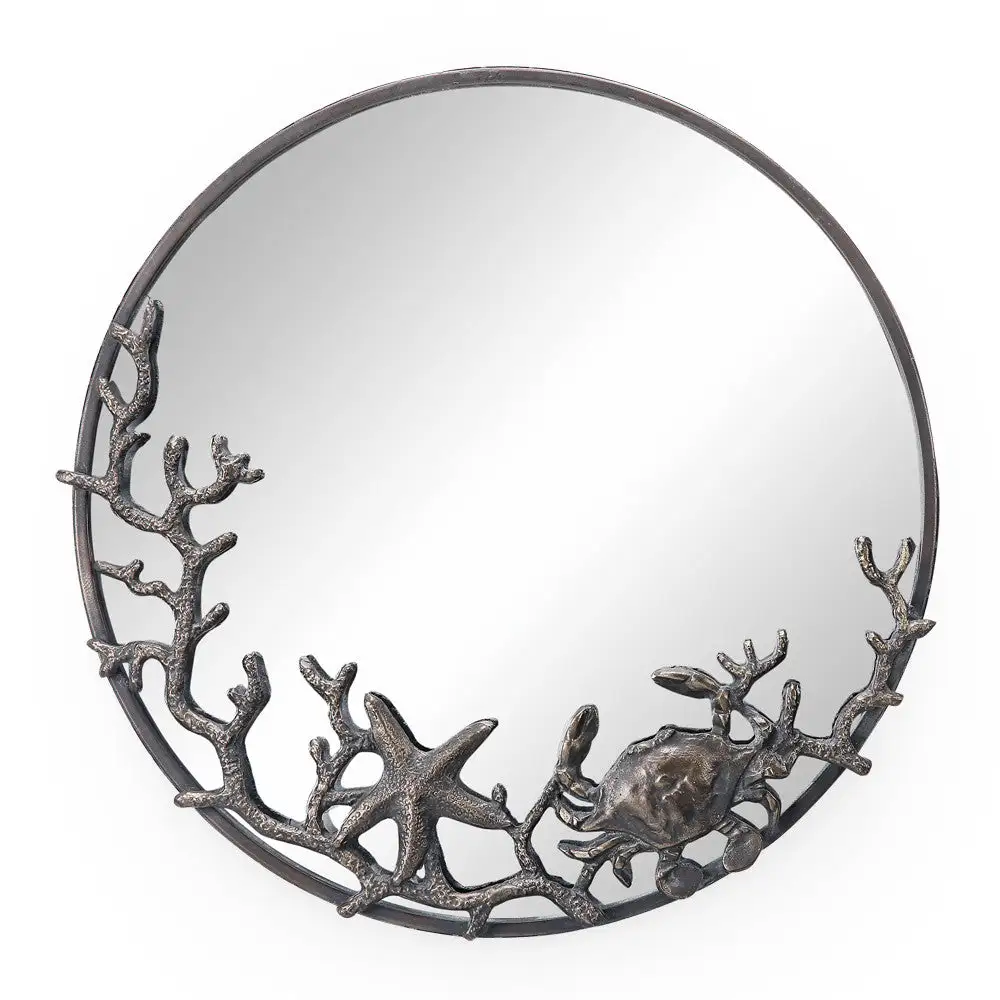 Coral Crab Round Wall Mirror