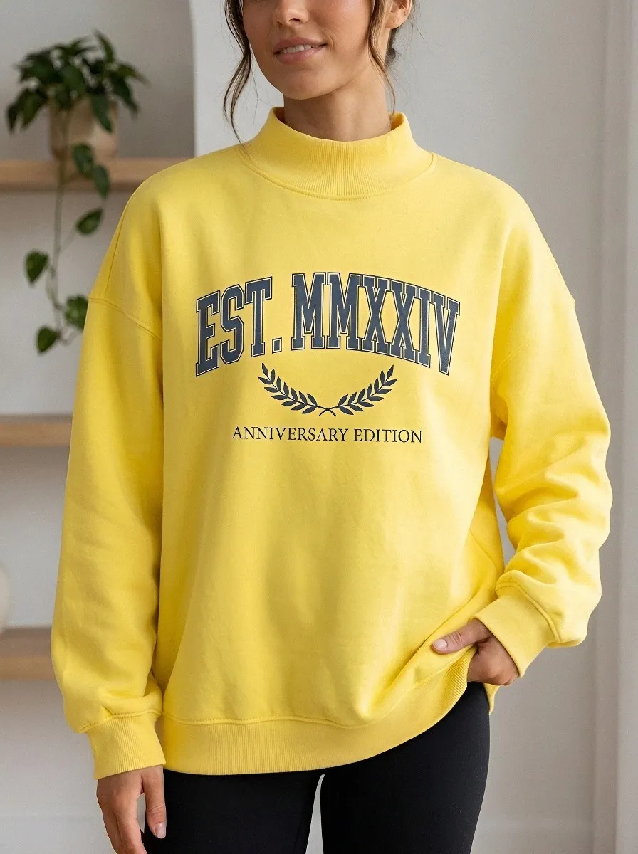 Women's Anniversary Edition EST MMXXIV Laurel Wreath Printed Sweatshirt