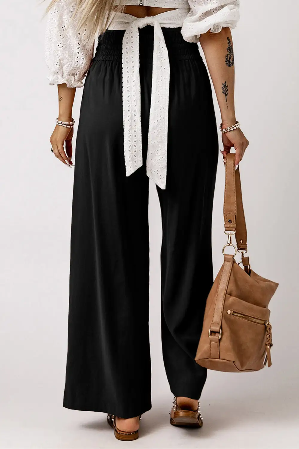 Smocked High Waist Pants