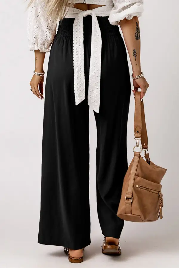 Smocked High Waist Pants