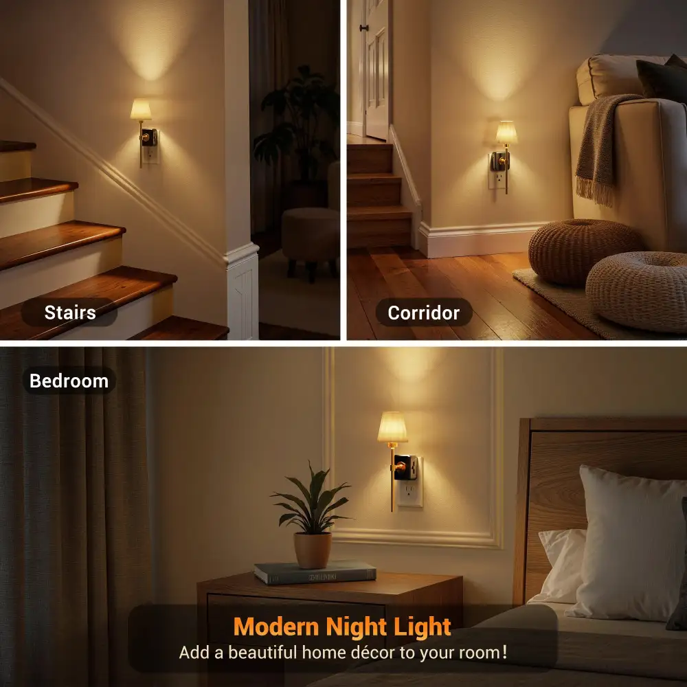 Pleated Fabric Cover Plug-In Night Light