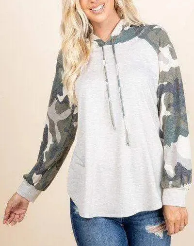 Camouflage Contrast Hoodie