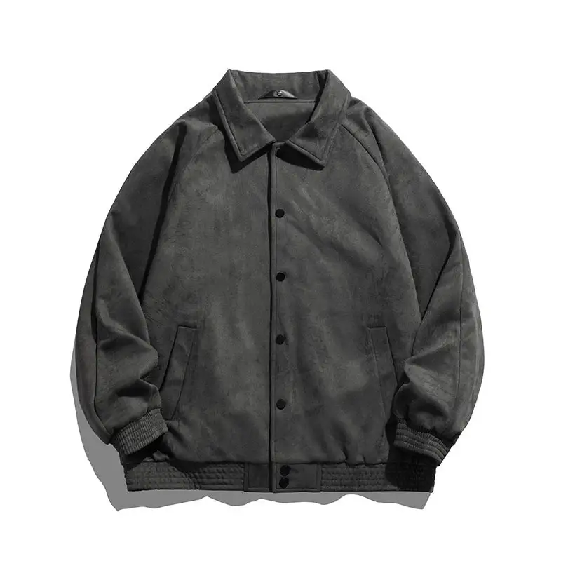 Oversized Suede Look Ribbed Trim Bomber Jacket