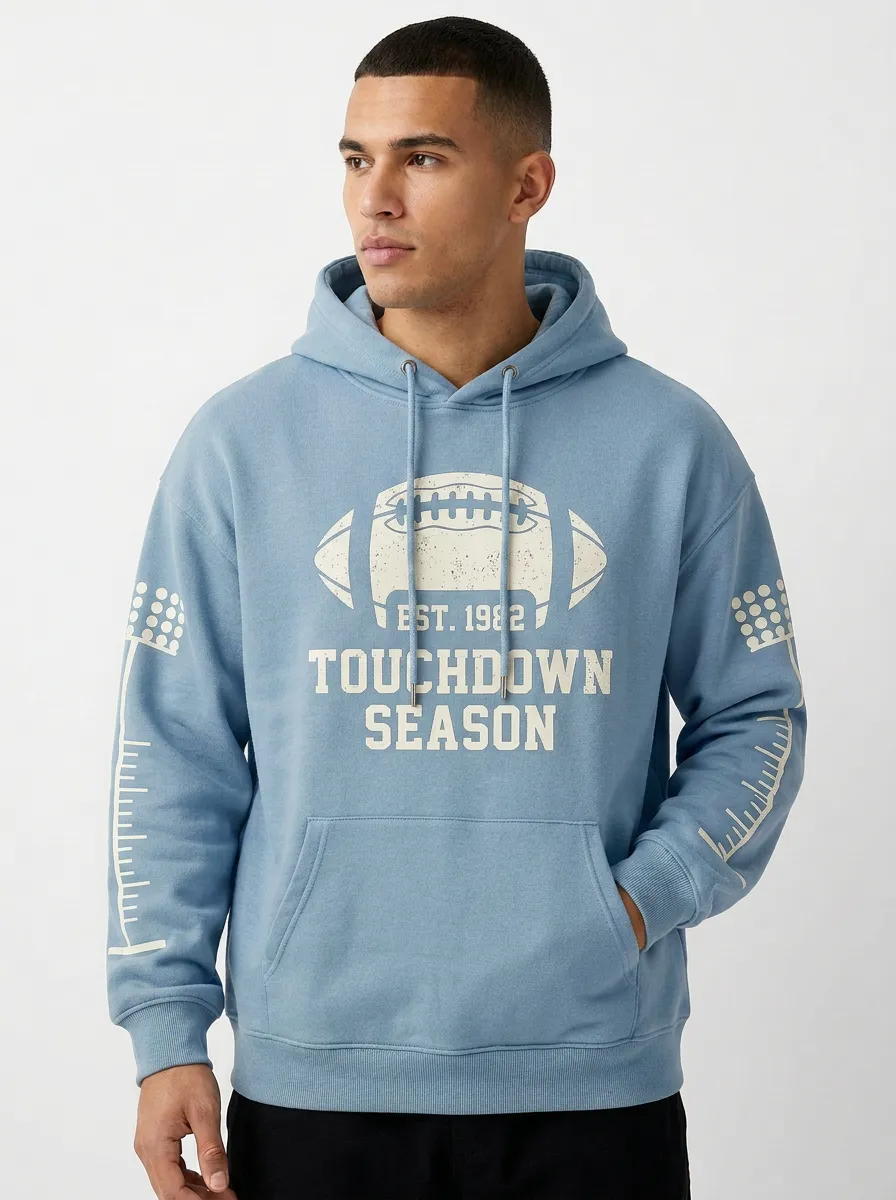 Men's American Football Touchdown Season Graphic Hoodie