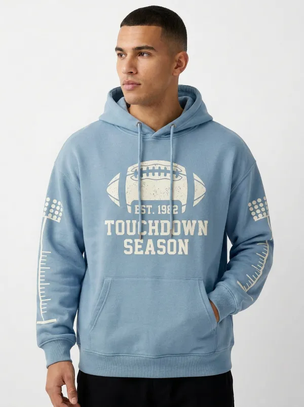 Men's American Football Touchdown Season Graphic Hoodie