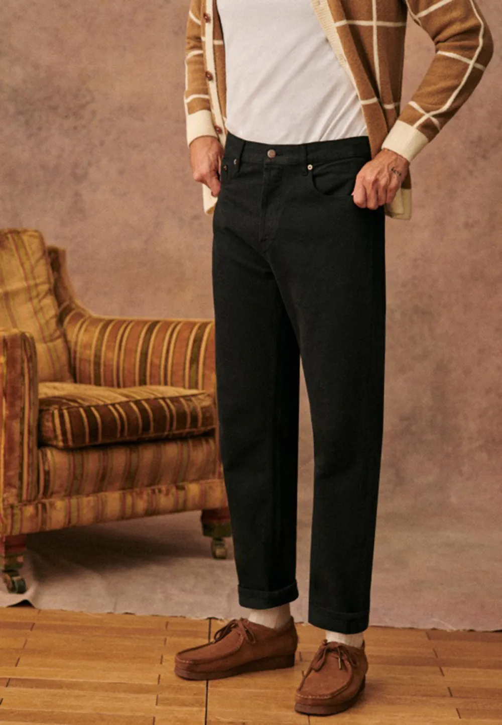 Dark Blue Straight Leg Casual Denim Jeans
