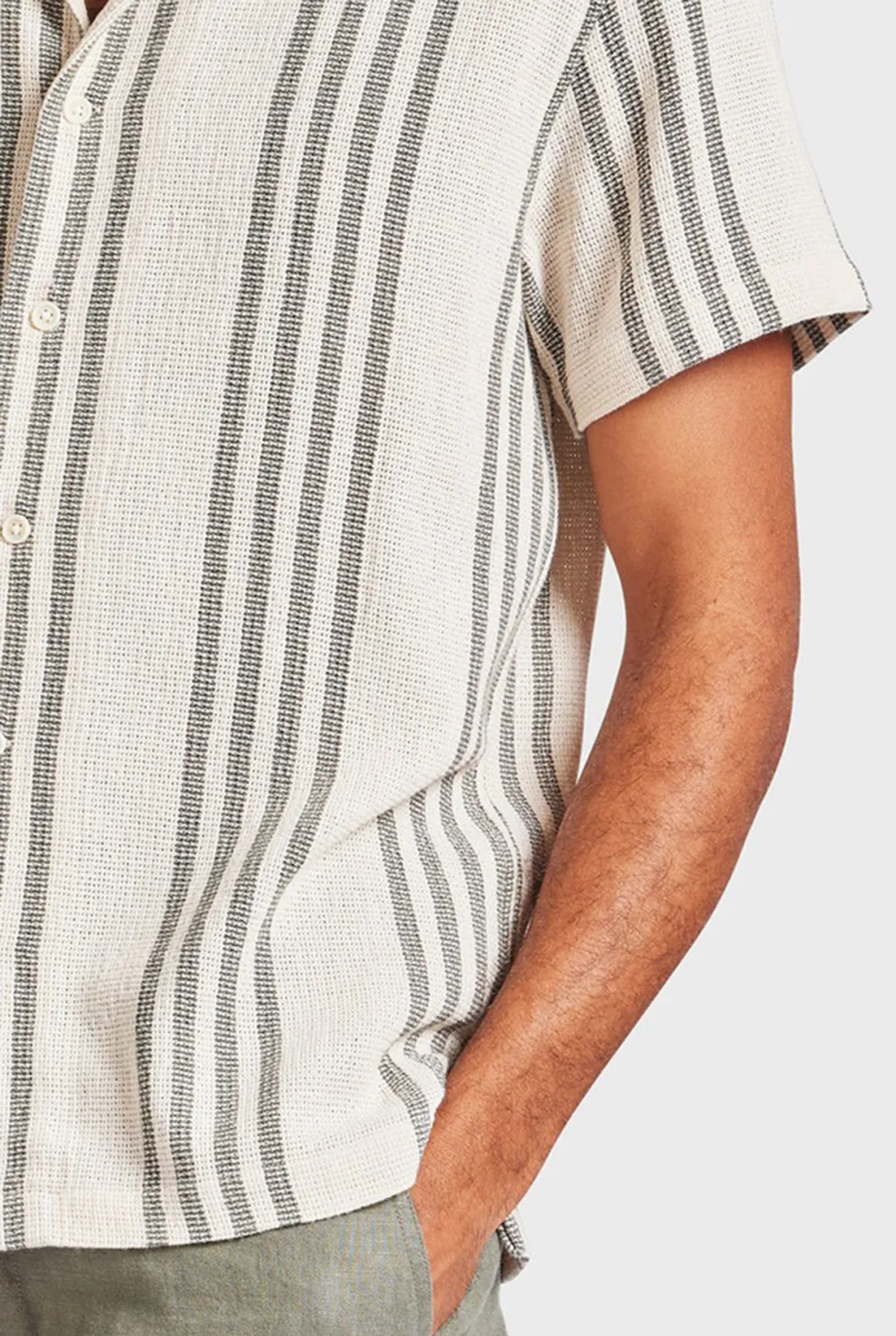 Vertical Stripe Short Sleeve Shirt-Seasponge