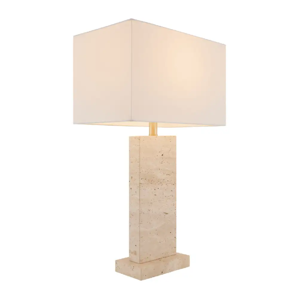 Rectangular Brushed Marble Table Lamp