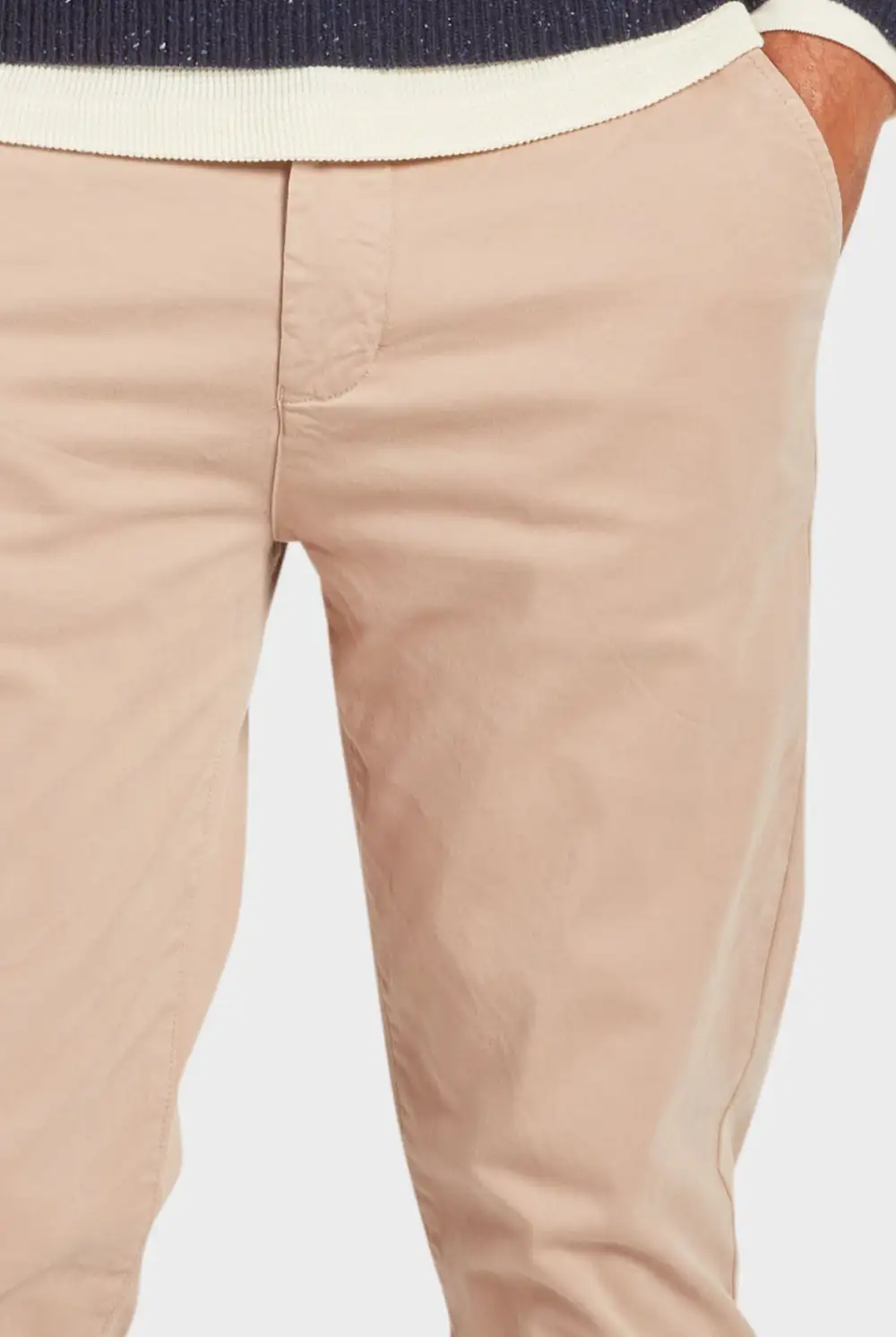 Slim Fit Stretch Cotton Blend Chino Trousers
