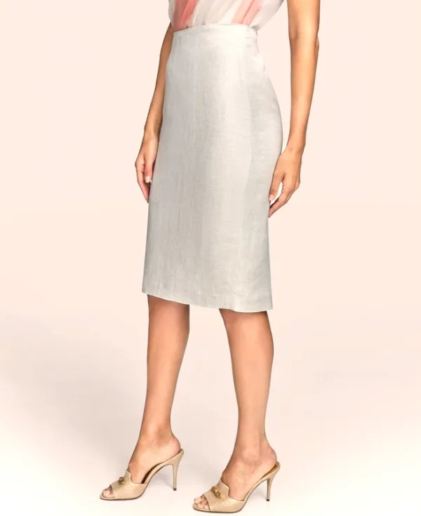 Linen Blend Lined Skirt
