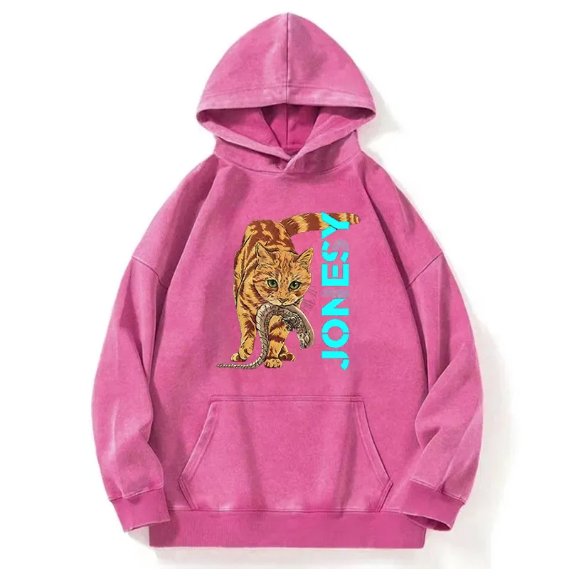 Cat Cames In Silence Washed Hoodie