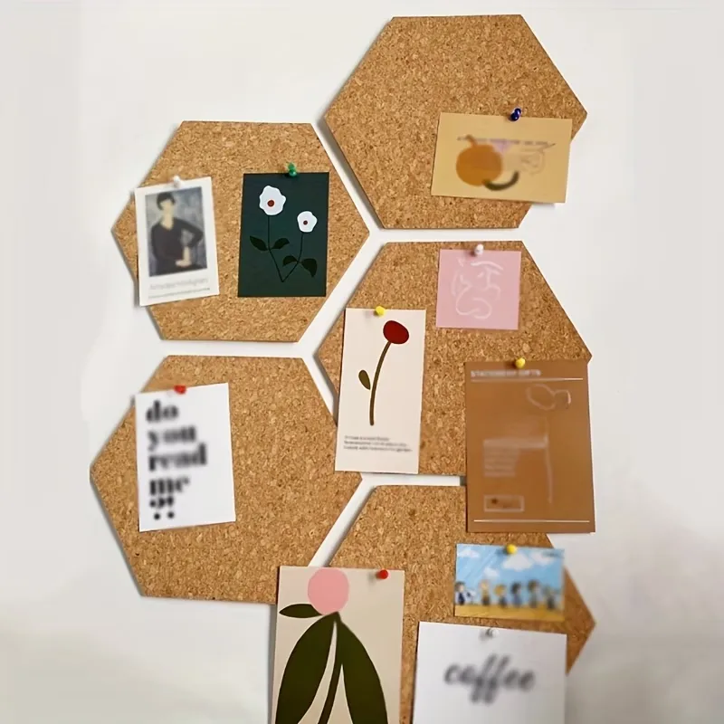 2 Pcs Hexagonal Cork Board Tiles