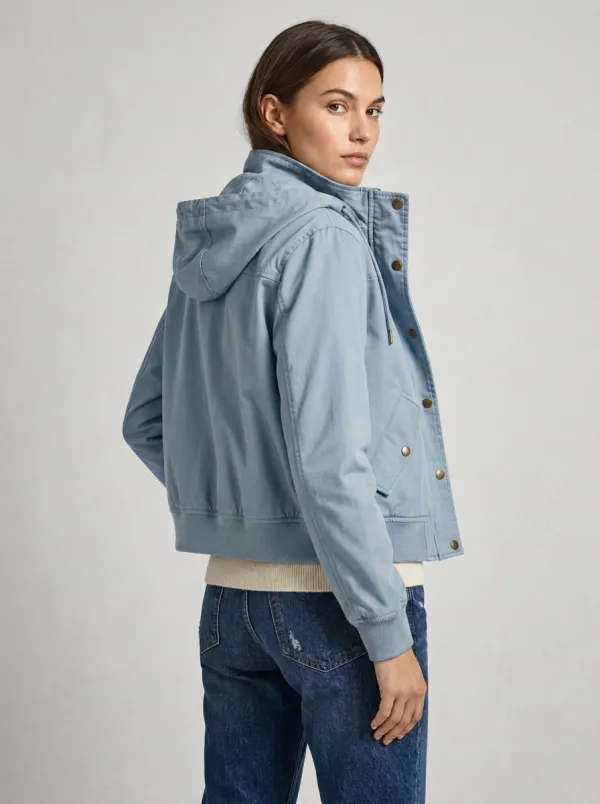 Hooded Utility Bomber Women's Casual Jacket